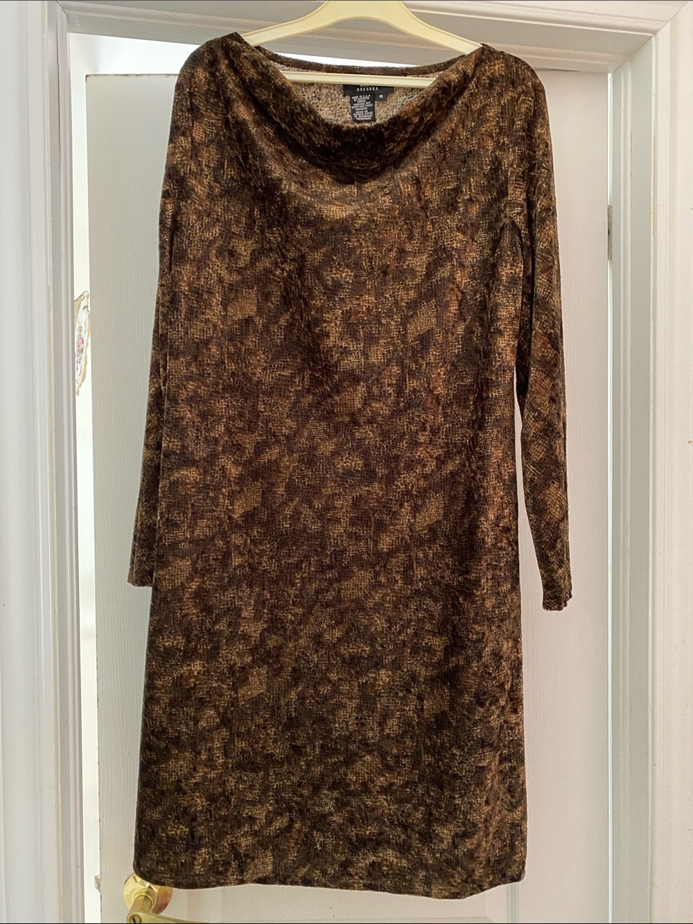 Saint Tropez West Brown Patterned Long-Sleeve Dress